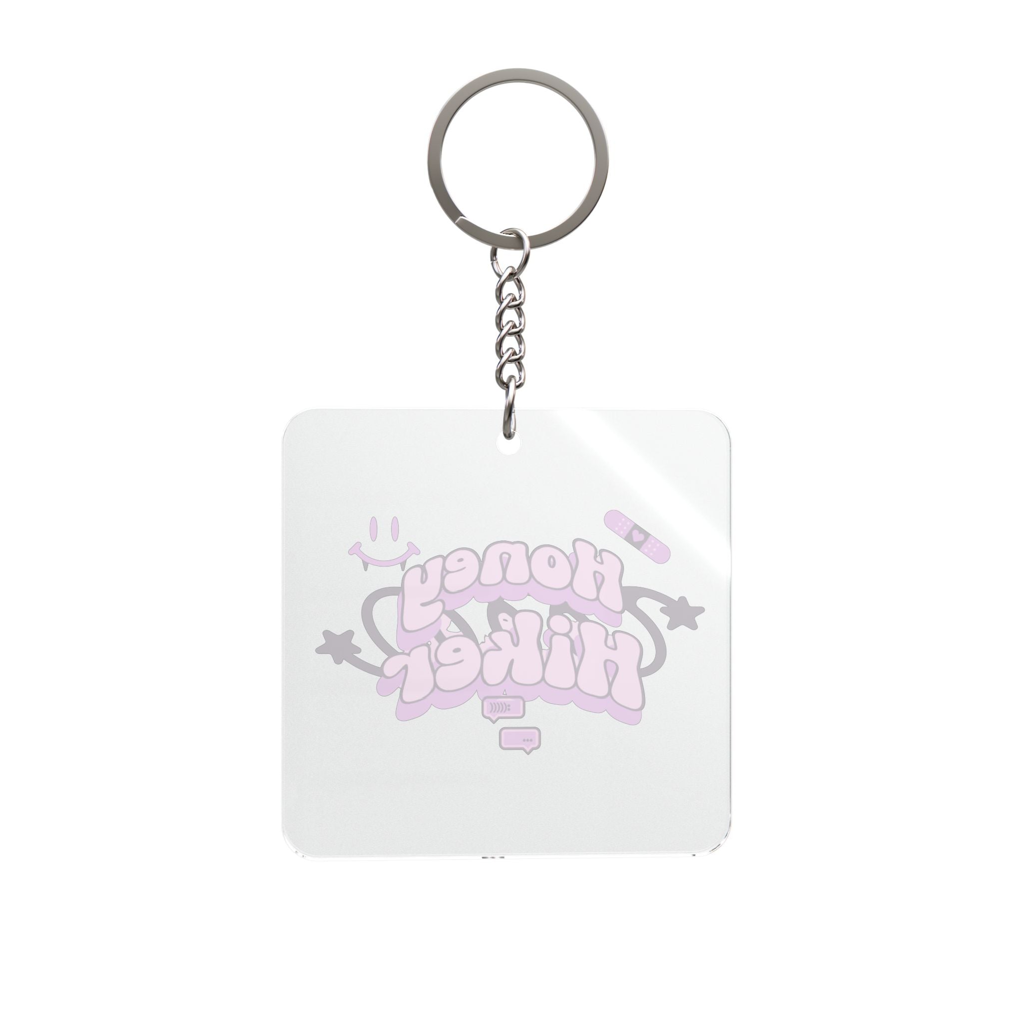Honey Hiker Purple Square Keychain