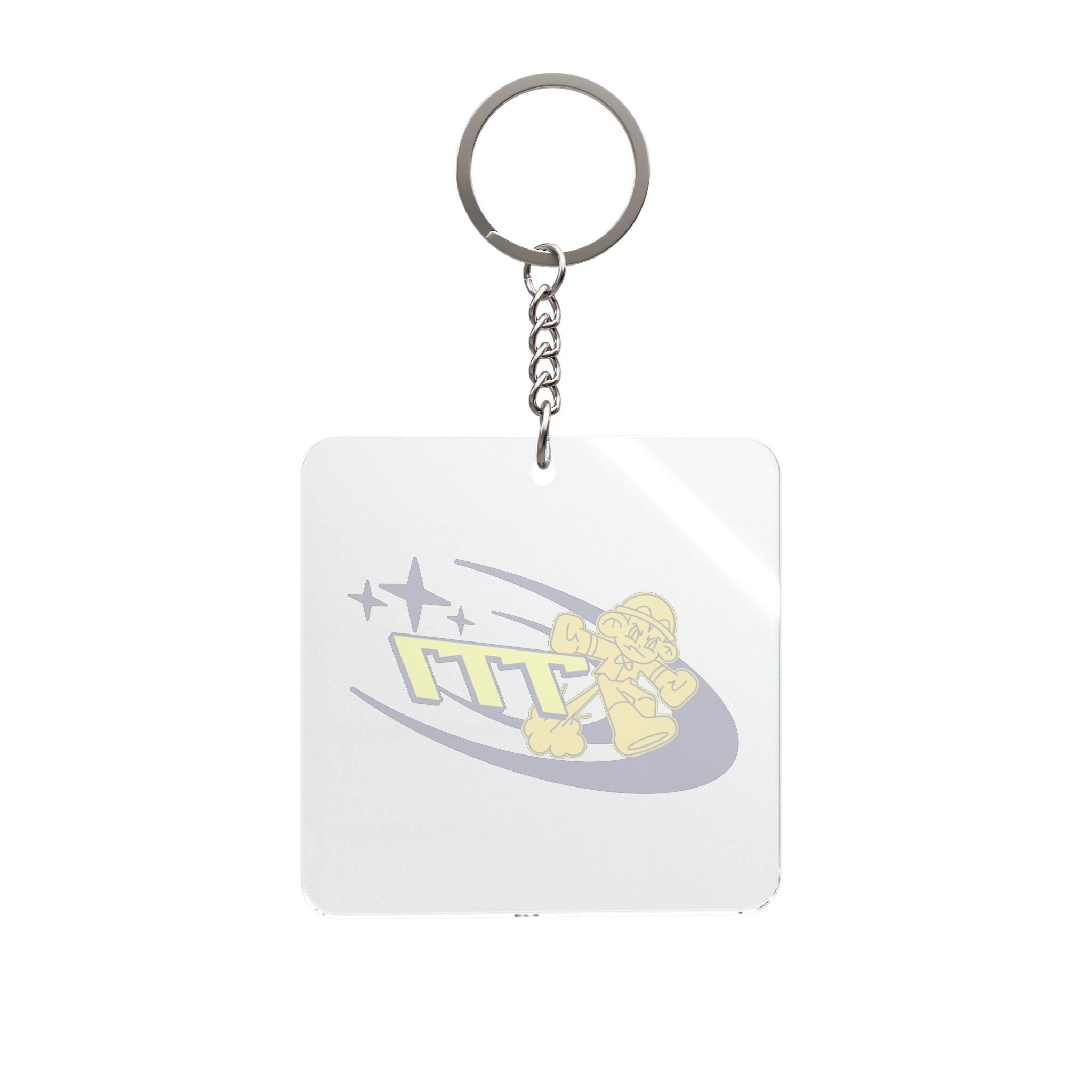 777 Retro Space Mascot Square Keychain