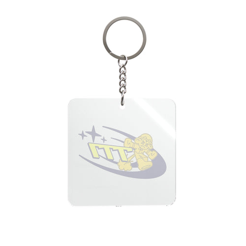 777 Retro Space Mascot Square Keychain