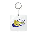 777 Retro Space Mascot Square Keychain